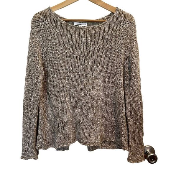 Bryn Walker Linen Ruffle Back Pullover Sweater Size L - Picture 1 of 8